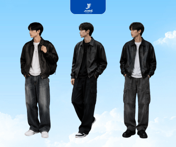 Áo Da Nam Bomber Basic - Ảnh 2