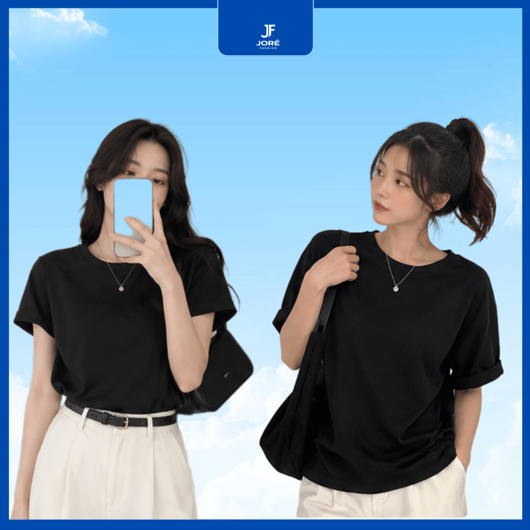 Áo Basic Nữ Cổ Tròn Cotton Cao Cấp - Ảnh 2