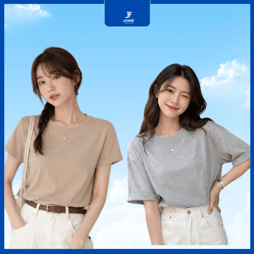 Áo Basic Nữ Cổ Tròn Cotton Cao Cấp - Ảnh 3