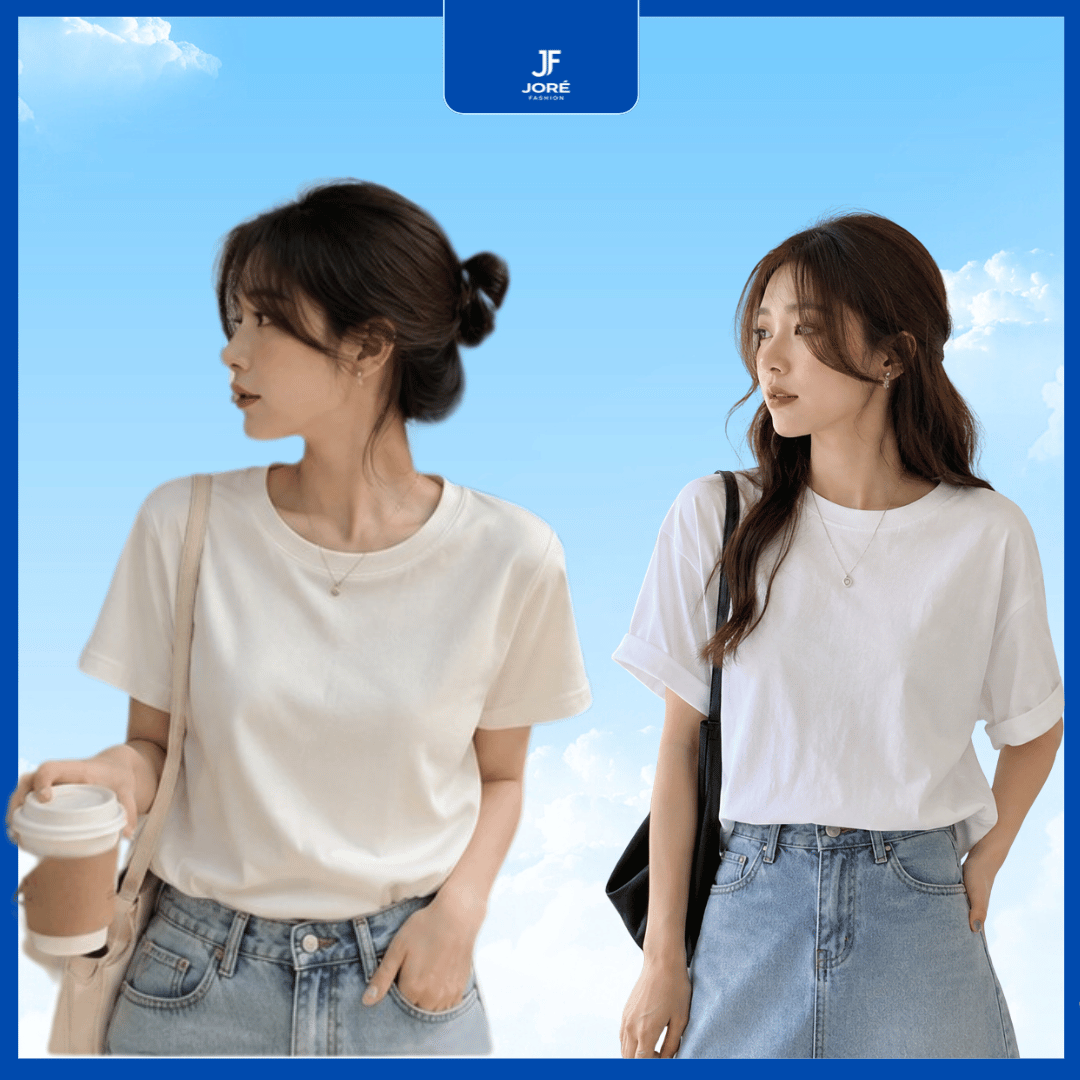 Áo Basic Nữ Cổ Tròn Cotton Cao Cấp - Ảnh 4