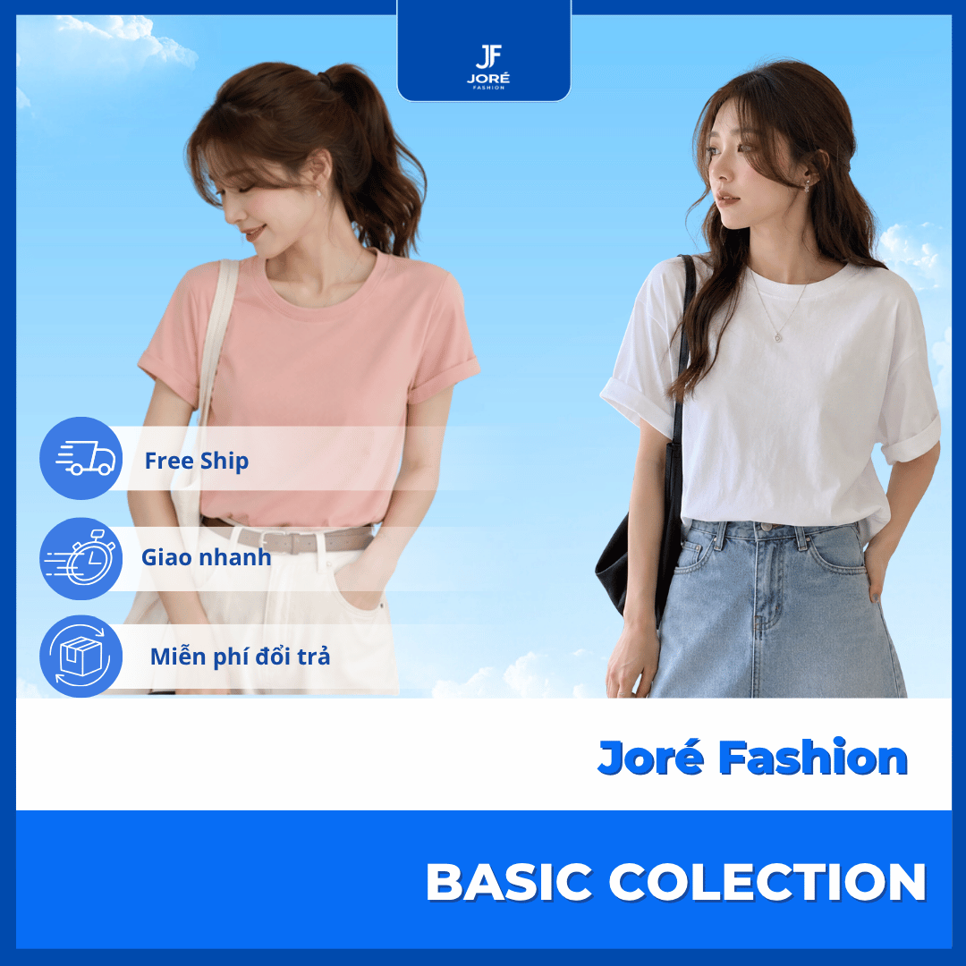 Áo Basic Nữ Cổ Tròn Cotton Cao Cấp
