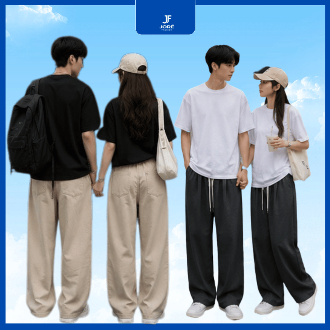 Quần Đôi Couple Ống Suông Basic - Ảnh 2