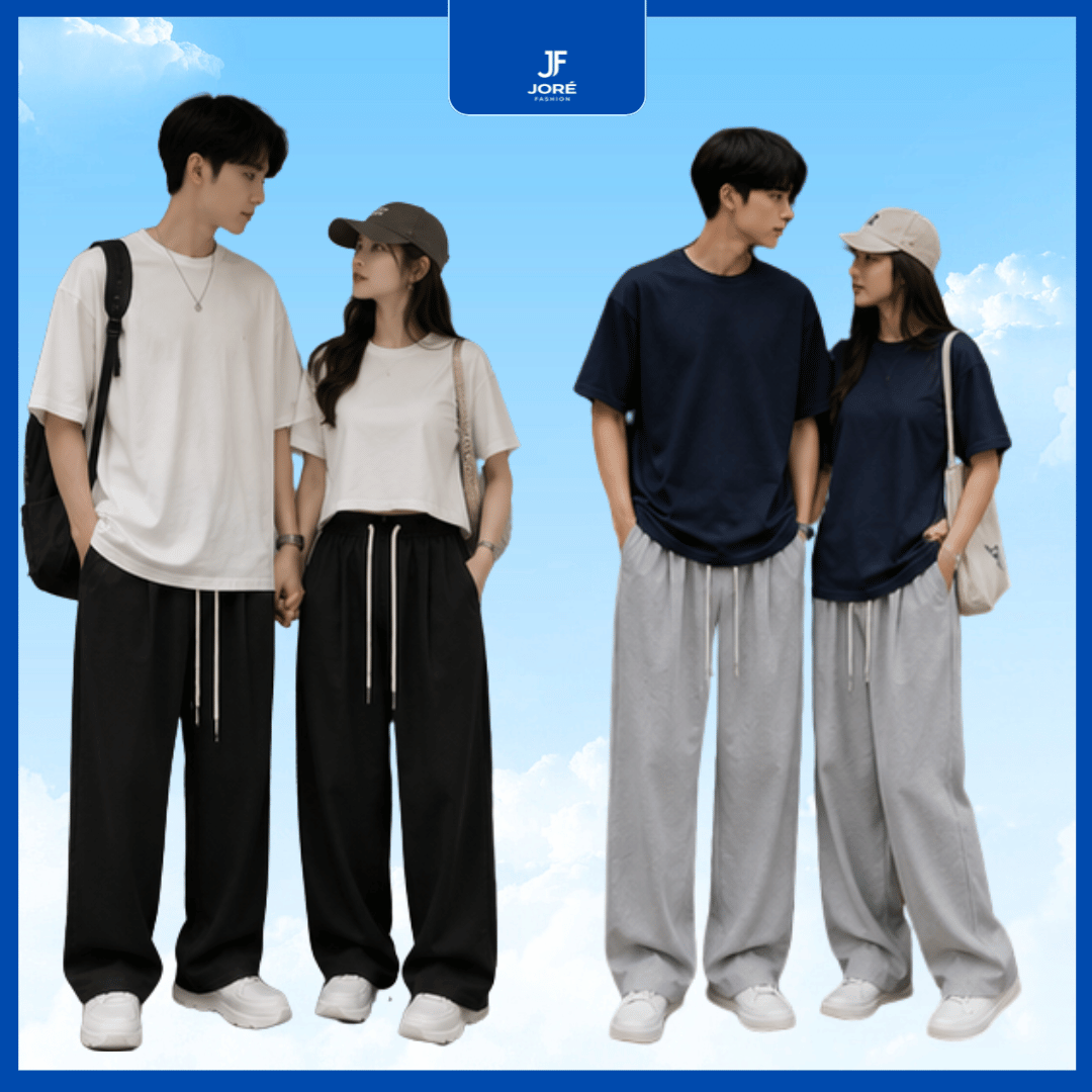 Quần Đôi Couple Ống Suông Basic - Ảnh 3