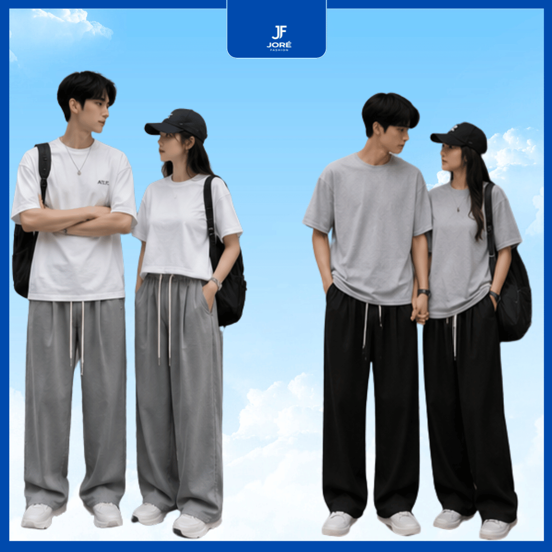 Quần Đôi Couple Ống Suông Basic - Ảnh 4